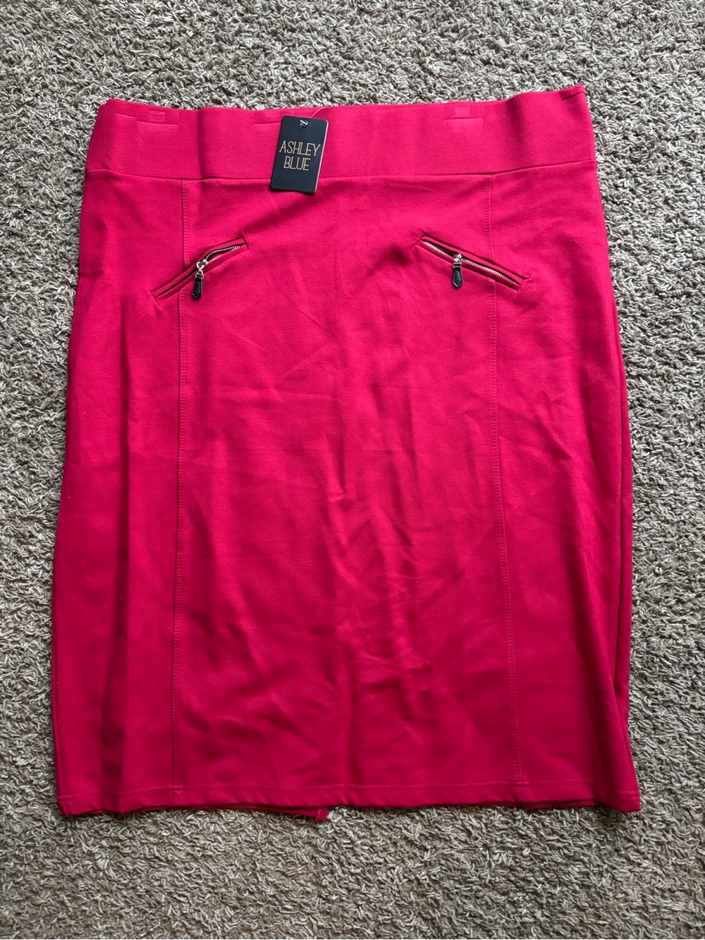 Ashley Blue Vibrant Hot Pink Pencil Skirt with Zip Details